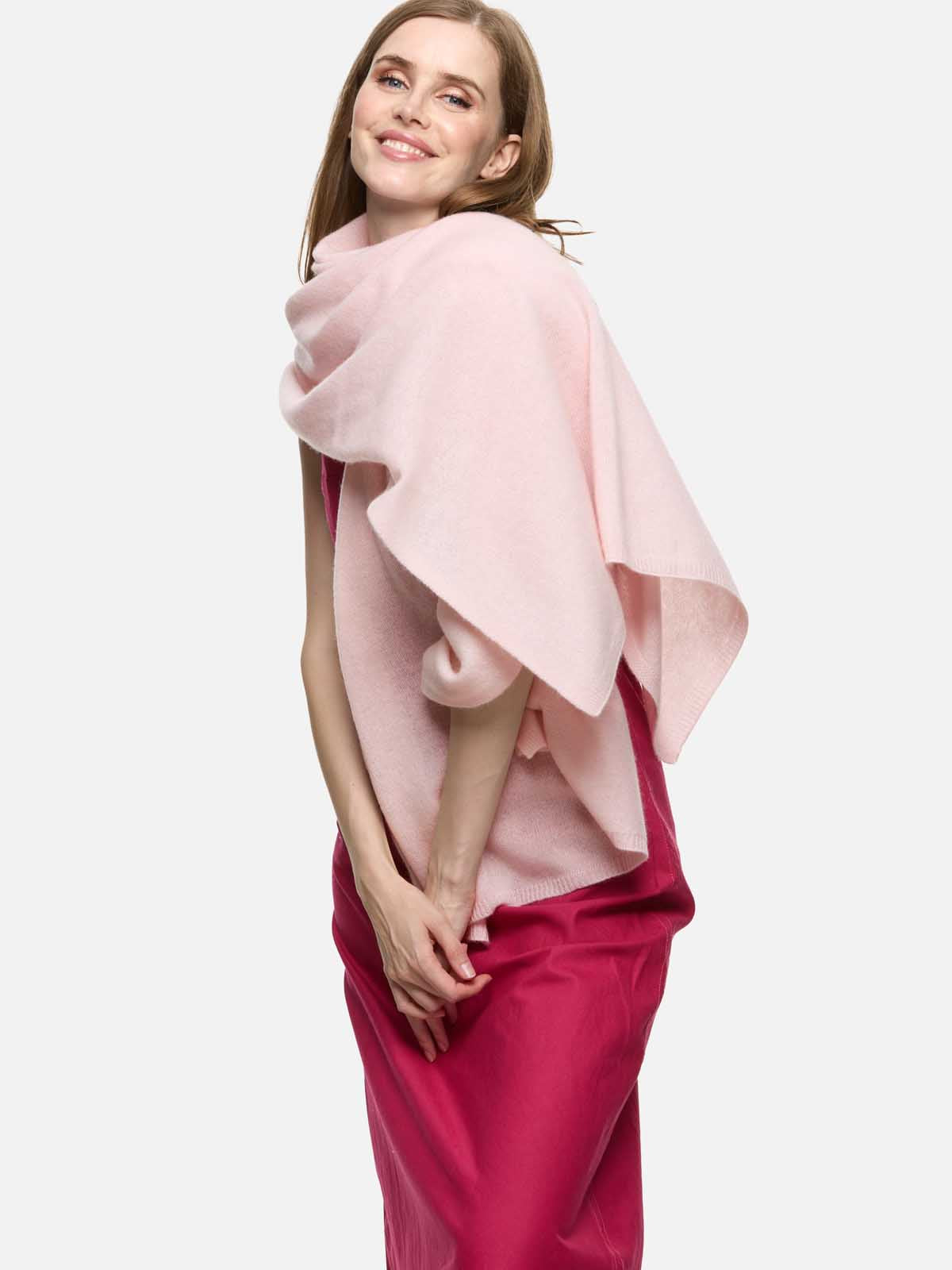 Pink cashmere poncho wrap hotsell