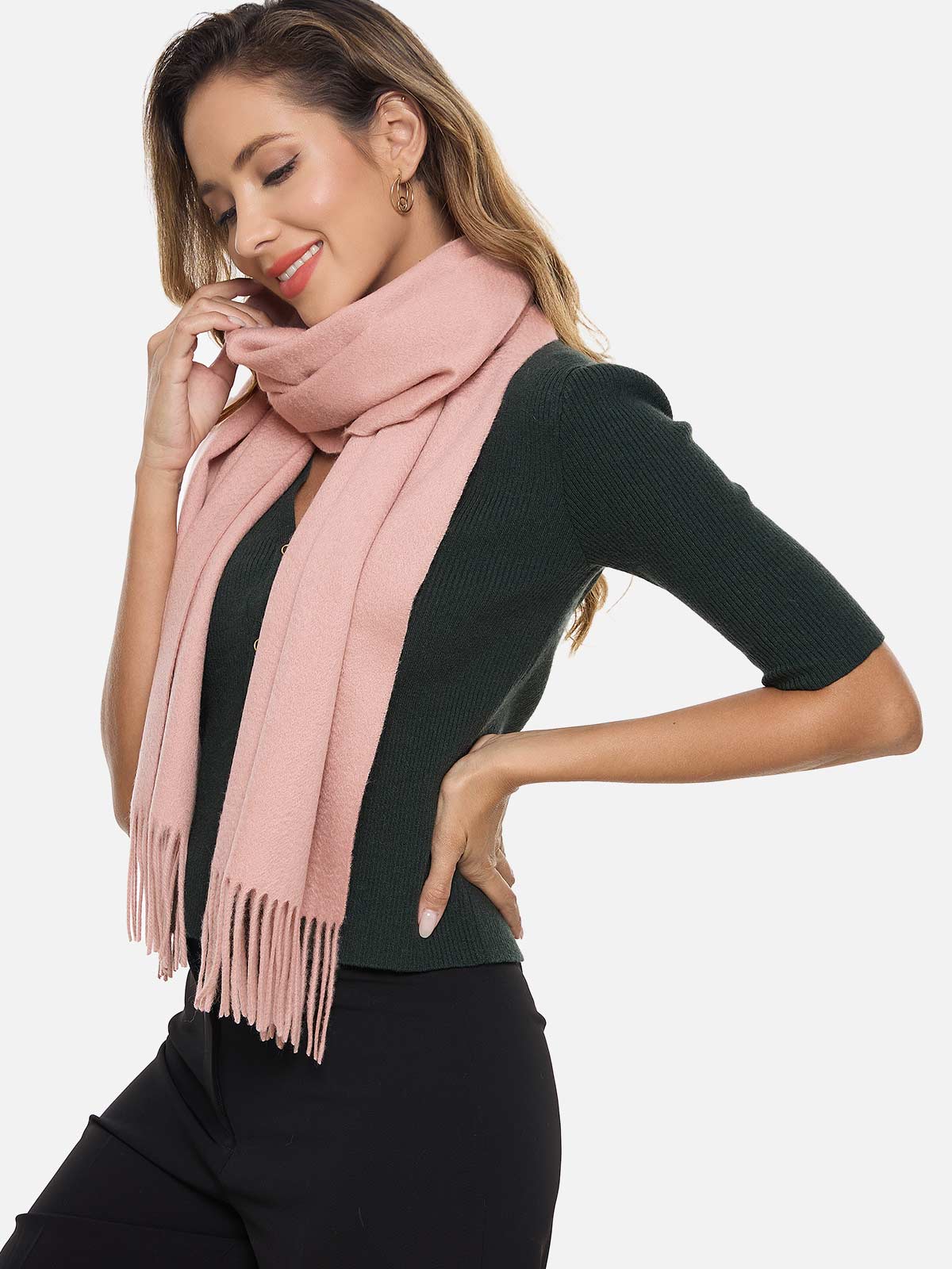 NAKEDCASHMERE Women's Love BCRF Pure Cashmere Pink Scarf Oat / Os