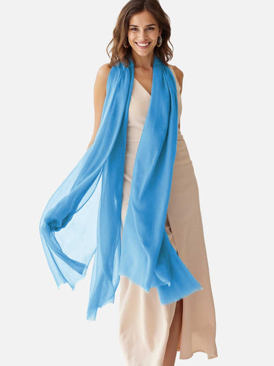 Featherlight Sky Blue Cashmere Scarf