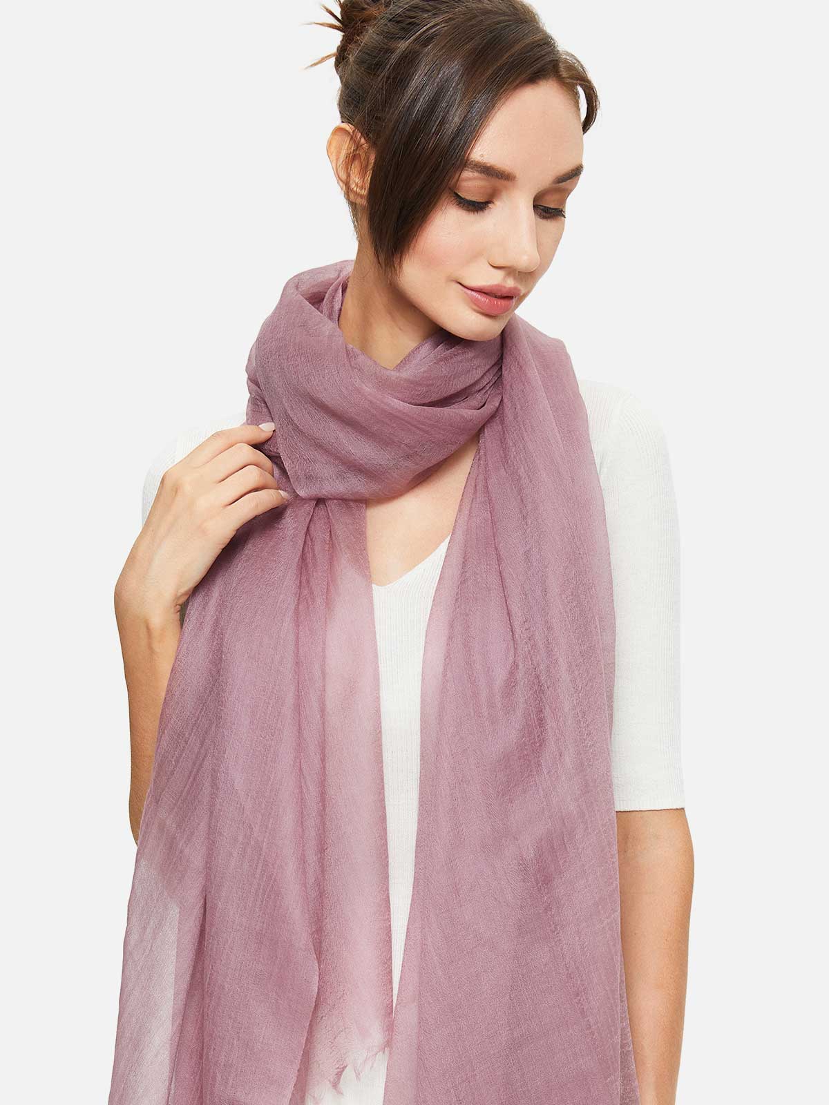Wool and Cashmere Scarf Delicate Pink