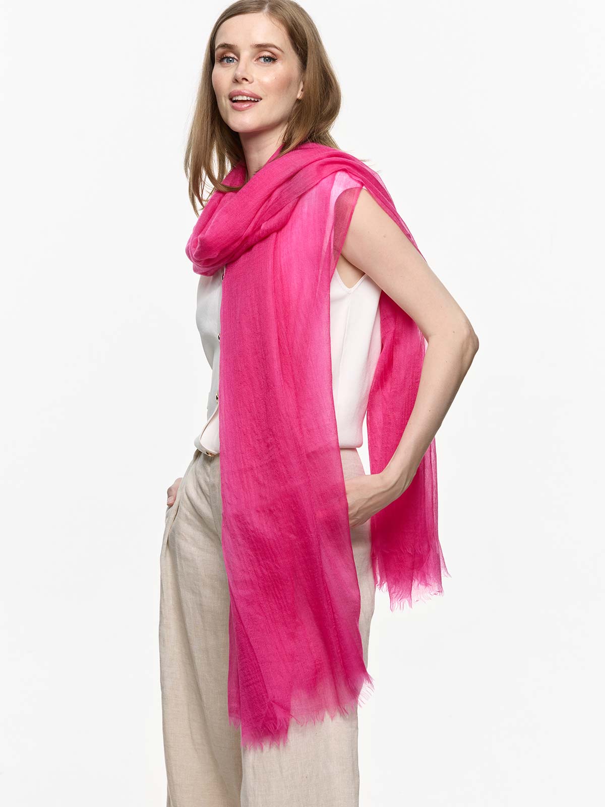 Pink Cashmere Scarf | 100% Cashmere Scarf | Ovcio