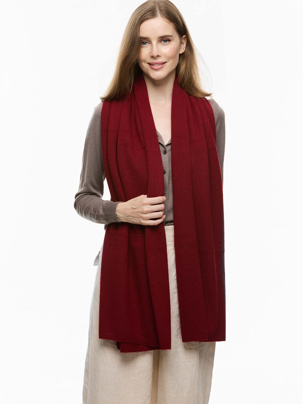 Vintage Louis Vuitton Scarf / Scarf Red Beige Silk Cashmere Wool